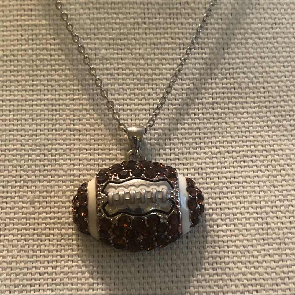 3/$20 Rhinestone Football Necklace - Picture 6 of 7